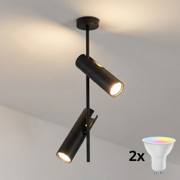 Brilagi - LED RGBW Lustre dimmable sur tige BRANCH 2xGU10/6,5W/230V 2700-6500K noir