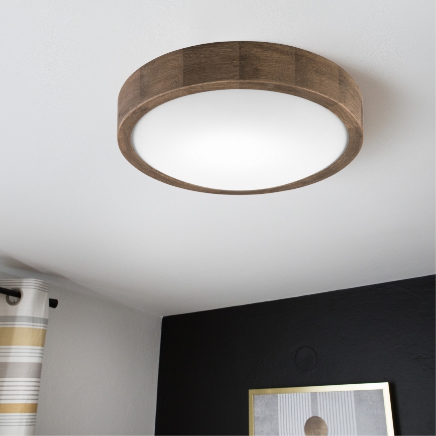 BRILAGI - LED RGBW plafonnier dimmable CARVALHO SLIM 1xE27/12W/230V 2700-6500K chêne Ø 27 cm