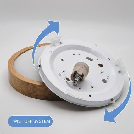 Brilagi - Plafonnier LED RGBW dimmable CARVALHO SLIM 1xE27/15W/230V 2700-6500K Wi-Fi chêne pr. 27 cm