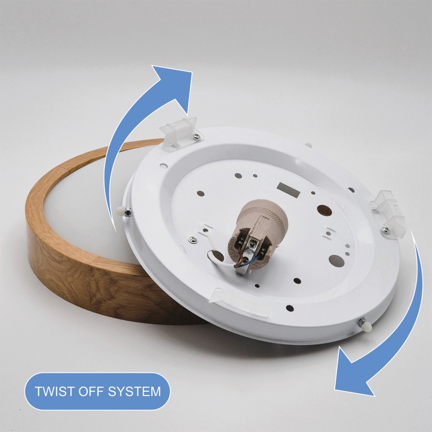 Brilagi - Plafonnier LED RGBW dimmable CARVALHO SLIM 1xE27/15W/230V 2700-6500K Wi-Fi chêne pr. 27 cm