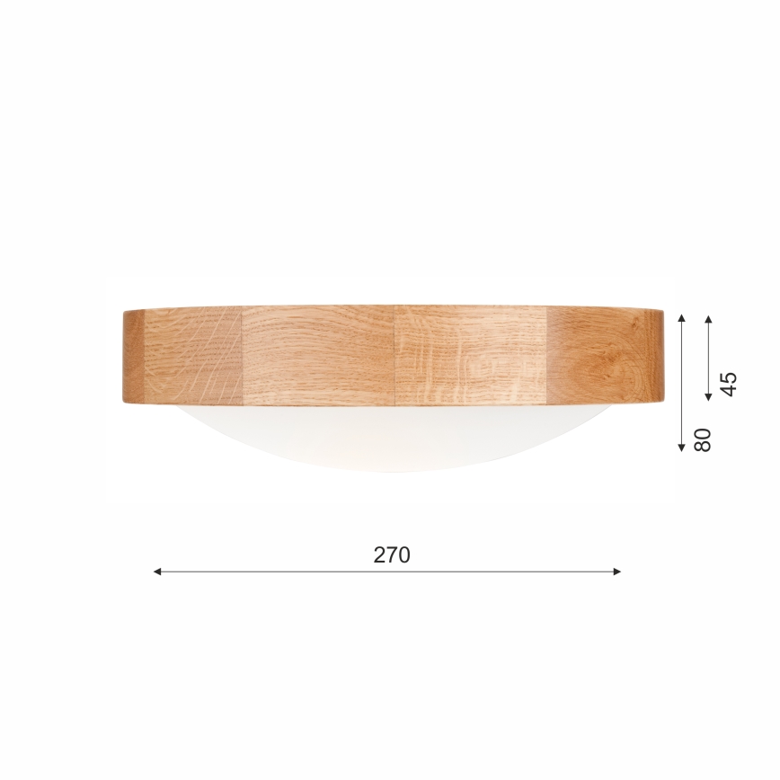 Brilagi - Plafonnier LED RGBW dimmable CARVALHO SLIM 1xE27/9W/230V 2700-6500K Wi-Fi chêne pr. 27 cm