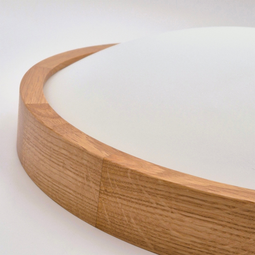 Brilagi - Plafonnier LED RGBW dimmable CARVALHO SLIM 3xE27/15W/230V 2700-6500K Wi-Fi chêne Ø 47 cm