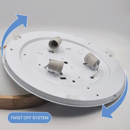 Brilagi - Plafonnier LED RGBW dimmable CARVALHO SLIM 3xE27/15W/230V 2700-6500K Wi-Fi chêne Ø 47 cm