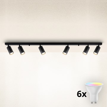 Brilagi - LED RGBW spot dimmable SELE DIAMANT 6xGU10/6,5W/230V 2700-6500K Wi-Fi noir