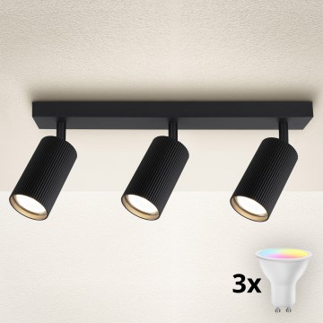 Brilagi - LED RGBW Spot dimmable SELE MODERN 3xGU10/6W/230V 3000K Wi-Fi noir