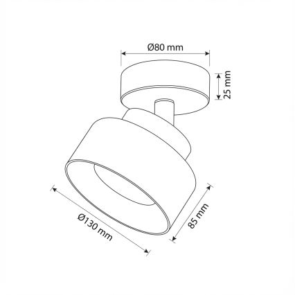 Brilagi - LED Spot AURA LUX 1xGX53/30W/230V Ø 13 cm noir/fumé