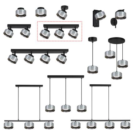 Brilagi - LED Spot AURA LUX 3xGX53/30W/230V noir/fumé