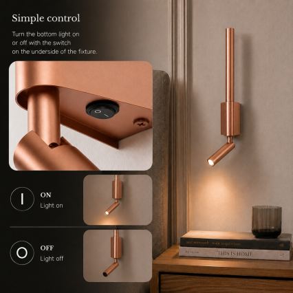 Brilagi - Applique spot LED VIXON LED/3W/230V + LED/5W bronze IRC 90