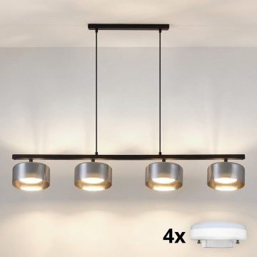 Brilagi - LED Suspension à câble AURA LUX 4xGX53/30W/230V noir/fumé