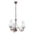 Brilagi - LED Suspension chaîne COTTAGE 3xE14/40W/230V marron/blanc