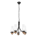 Brilagi - LED Suspension chaîne COTTAGE 5xE14/40W/230V hêtre/blanc
