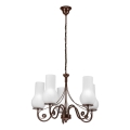 Brilagi - LED Suspension chaîne COTTAGE 5xE14/40W/230V marron/blanc