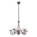Brilagi - LED Suspension chaîne COTTAGE 5xG9/40W/230V marron/blanc