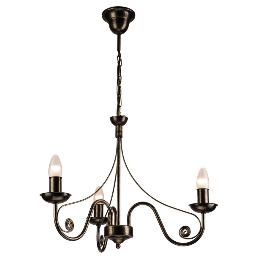 Brilagi - LED Suspension chaîne STEFANO 3xE14/40W/230V noir patiné