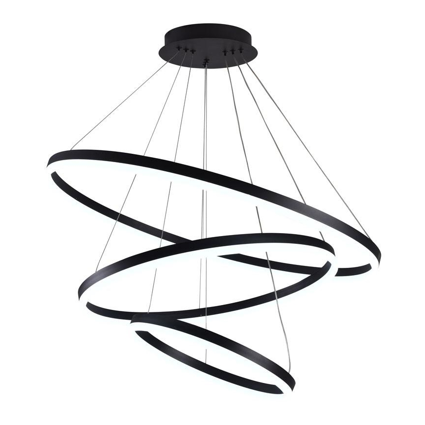 Brilagi - Suspension LED dimmable sur câble CIRCLE LED/125W/230V 3000-6500K Ø 80 cm noir + télécommande