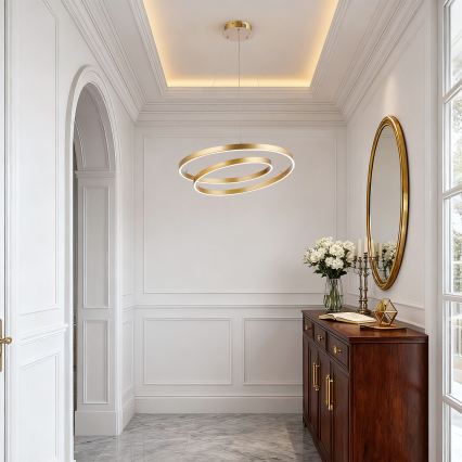 Brilagi - Suspension LED dimmable sur câble TWISTER LED/48W/230V 3000-6000K Ø 50 cm dorée + télécommande