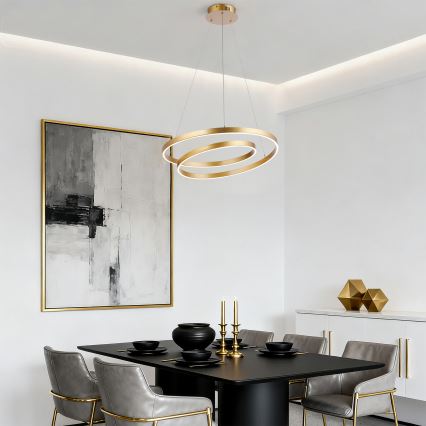 Brilagi - Suspension LED dimmable sur câble TWISTER LED/48W/230V 3000-6000K Ø 50 cm dorée + télécommande