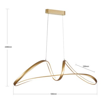 Brilagi - Suspension LED dimmable sur câble TWISTER LED/60W/230V 3000-6000K dorée + télécommande