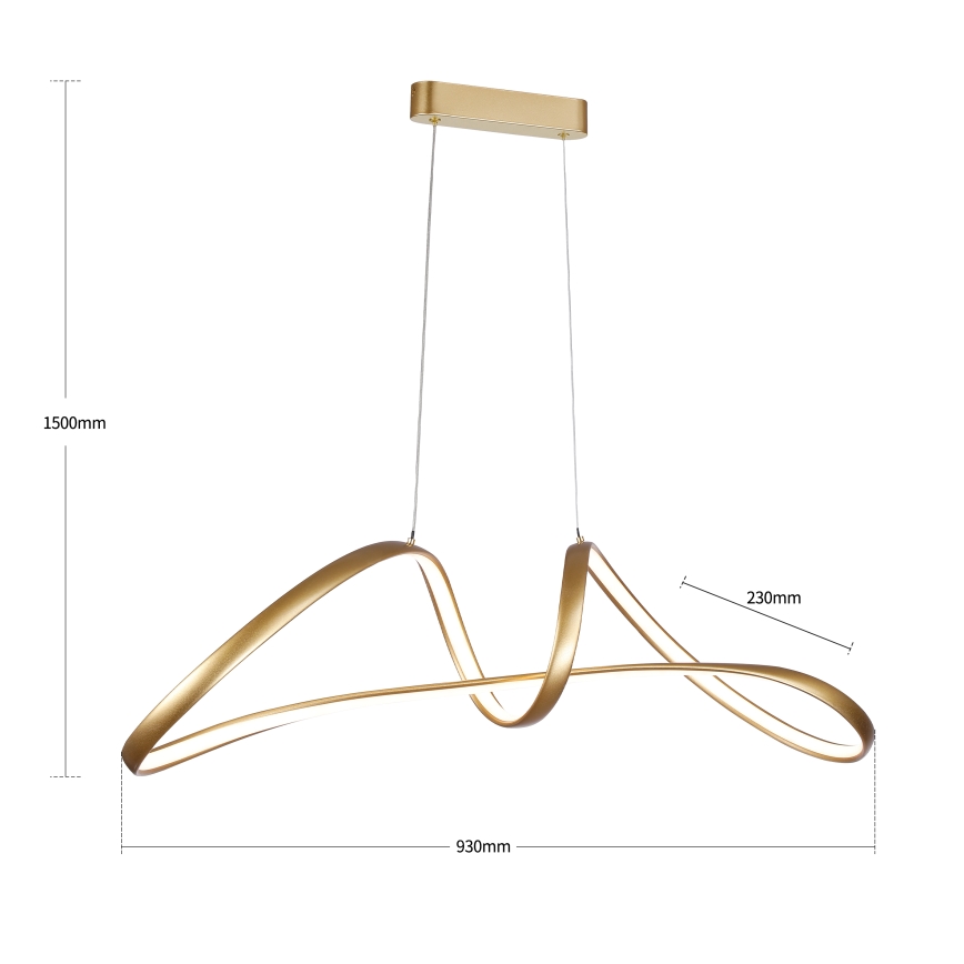 Brilagi - Suspension LED dimmable sur câble TWISTER LED/60W/230V 3000-6000K dorée + télécommande