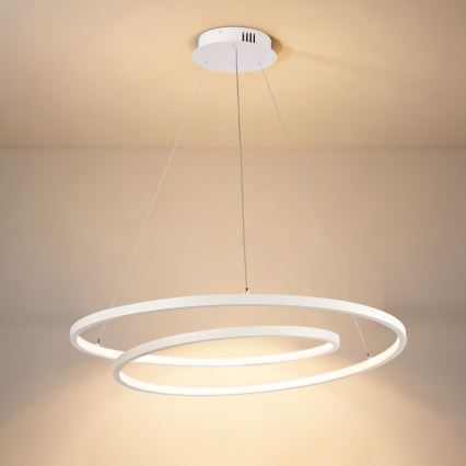 Brilagi - Suspension LED dimmable sur câble TWISTER LED/75W/230V 3000-6000K Ø 70 cm blanc + télécommande