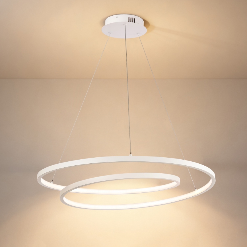 Brilagi - Suspension LED dimmable sur câble TWISTER LED/75W/230V 3000-6000K Ø 70 cm blanc + télécommande