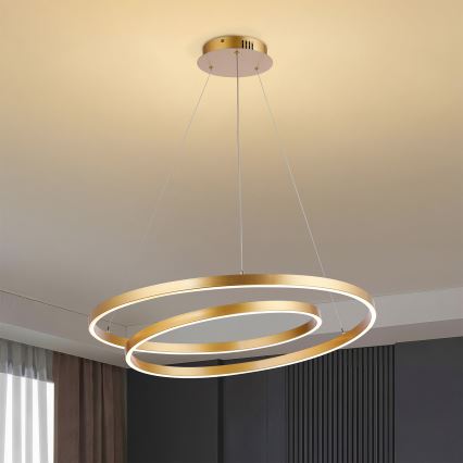 Brilagi - Suspension LED dimmable sur câble TWISTER LED/75W/230V 3000-6000K Ø 70 cm dorée + télécommande