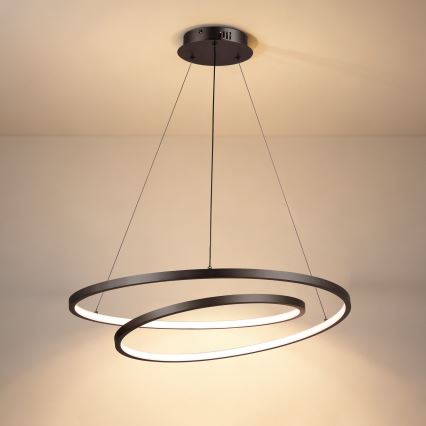 Brilagi - Suspension LED dimmable sur câble TWISTER LED/75W/230V 3000-6000K Ø 70 cm noire + télécommande