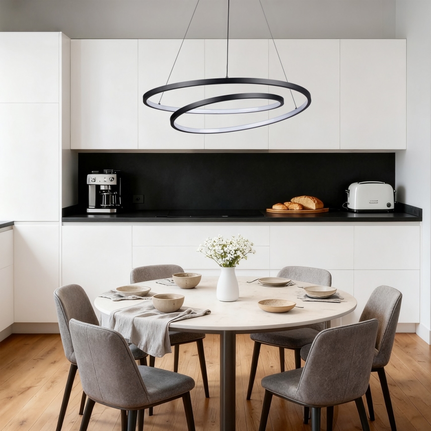 Brilagi - Suspension LED dimmable sur câble TWISTER LED/75W/230V 3000-6000K Ø 70 cm noire + télécommande