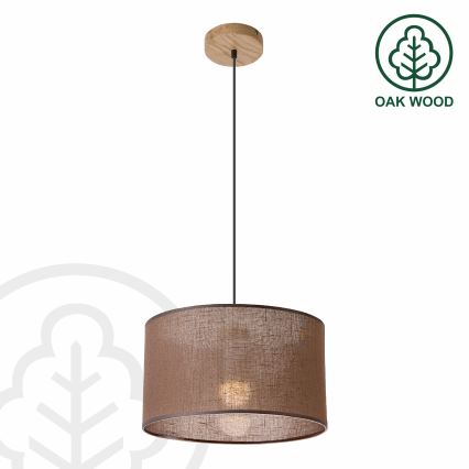 Brilagi - LED Suspension filaire ANTHONY 1xE27/60W/230V chêne/marron