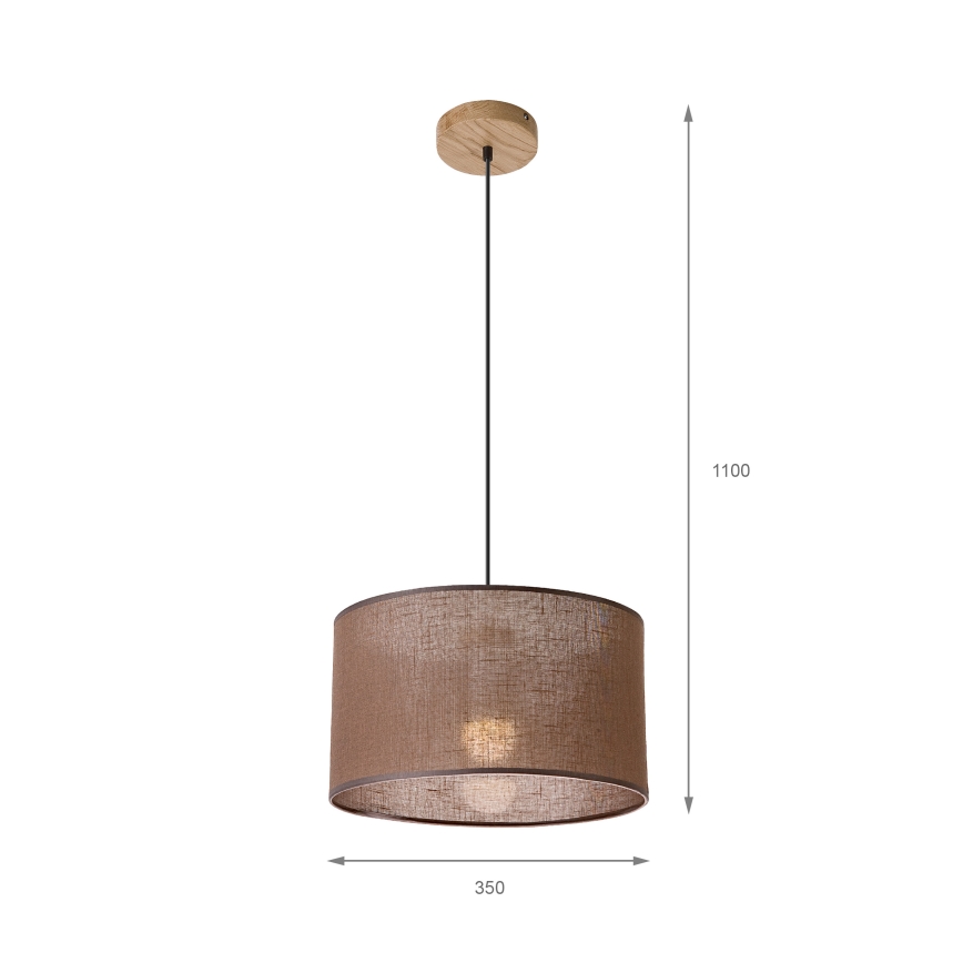 Brilagi - LED Suspension filaire ANTHONY 1xE27/60W/230V chêne/marron