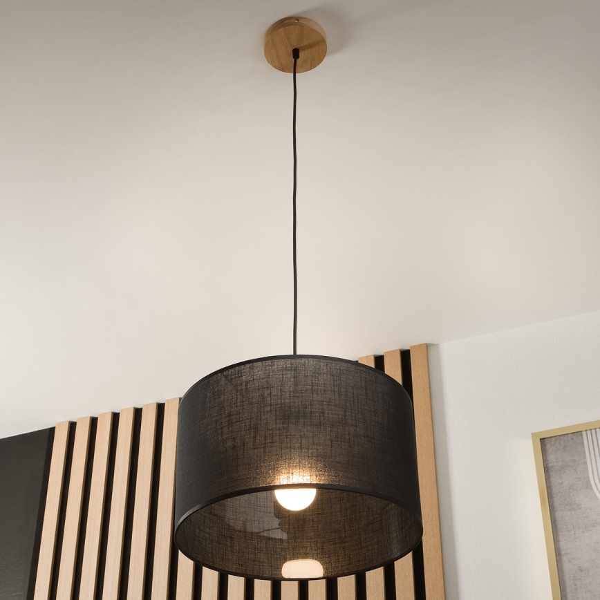 Brilagi - LED Suspension filaire ANTHONY 1xE27/60W/230V chêne/noir