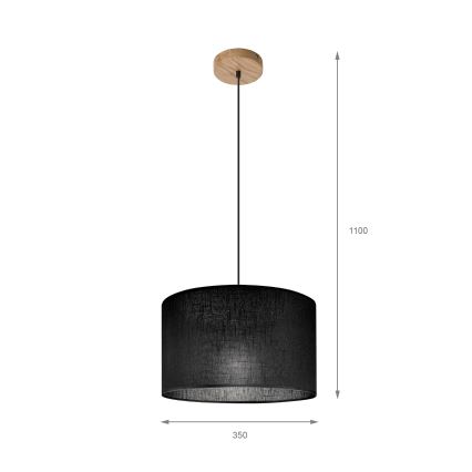 Brilagi - LED Suspension filaire ANTHONY 1xE27/60W/230V chêne/noir