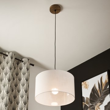 Brilagi - LED Suspension filaire ANTHONY 1xE27/60W/230V chêne noyer/blanc