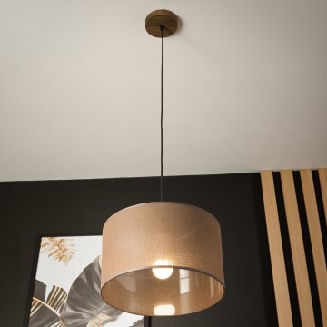Brilagi - LED Suspension filaire ANTHONY 1xE27/60W/230V chêne noyer/marron