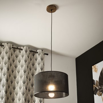 Brilagi - LED Suspension filaire ANTHONY 1xE27/60W/230V chêne noyer/noir