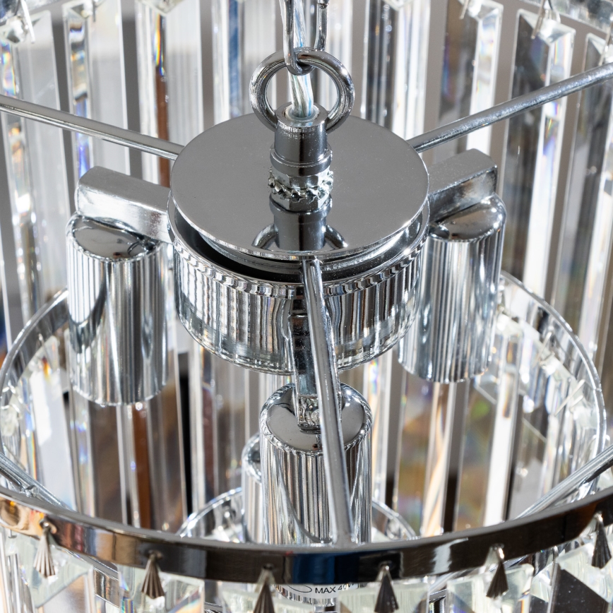 Brilagi - LED Suspension filaire en cristal MOZART 4xE14/40W/230V chrome brillant