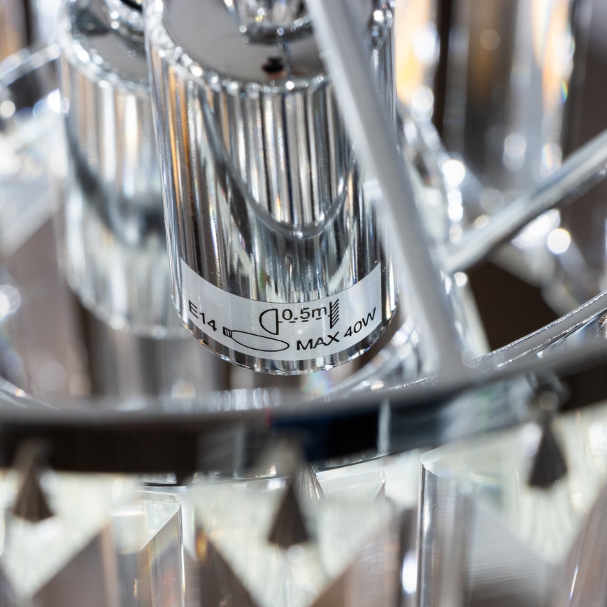 Brilagi - LED Suspension filaire en cristal MOZART 4xE14/40W/230V chrome brillant