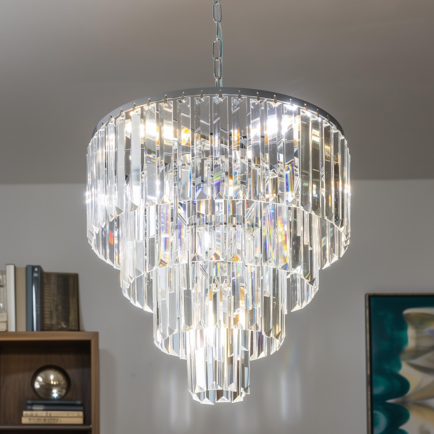 Brilagi - LED Suspension filaire en cristal MOZART 5xE14/40W/230V chrome brillant