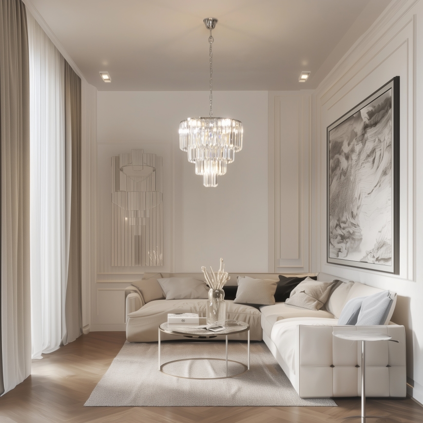 Brilagi - LED Suspension filaire en cristal MOZART 5xE14/40W/230V chrome brillant