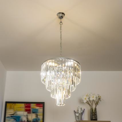 Brilagi - LED Suspension filaire en cristal MOZART 5xE14/40W/230V chrome brillant