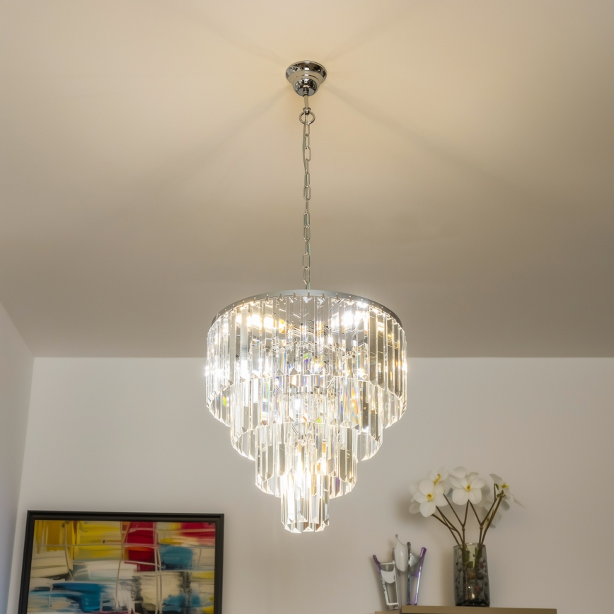 Brilagi - LED Suspension filaire en cristal MOZART 5xE14/40W/230V chrome brillant