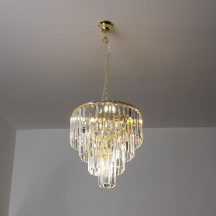 Brilagi - LED Suspension filaire en cristal MOZART 5xE14/40W/230V doré