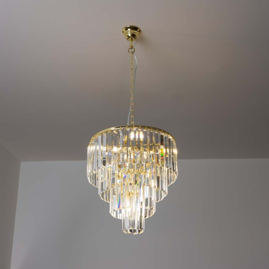 Brilagi - LED Suspension filaire en cristal MOZART 5xE14/40W/230V doré