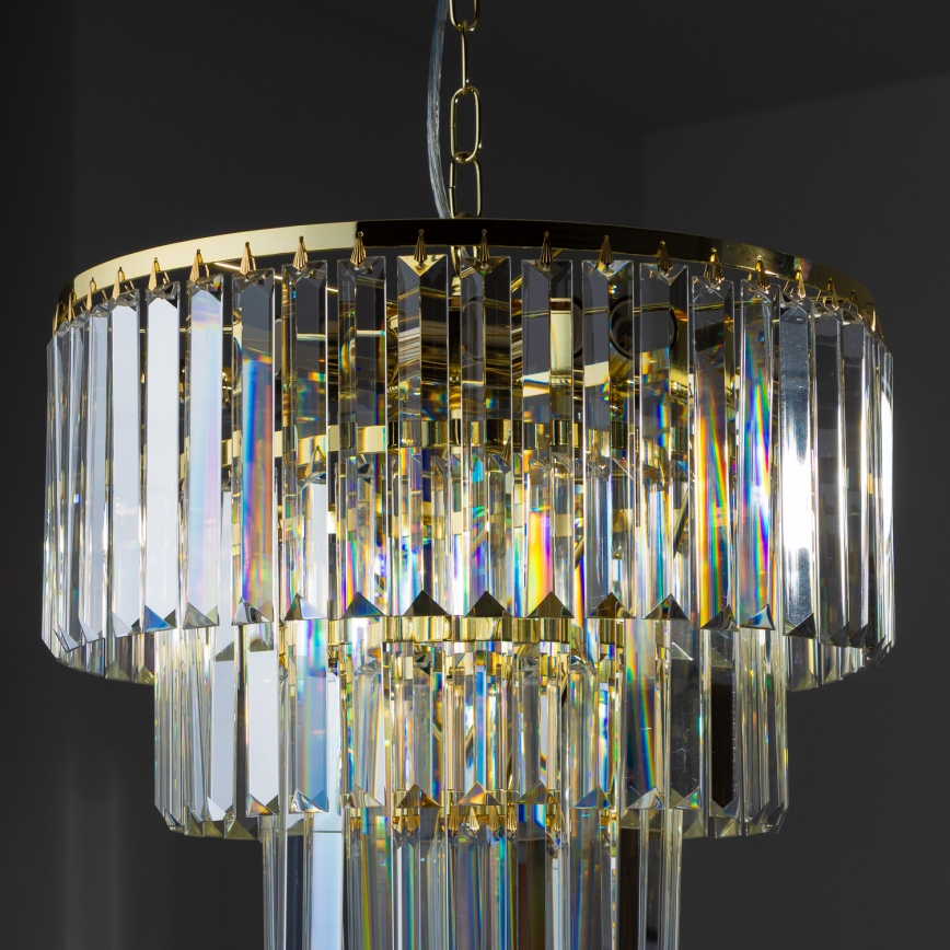 Brilagi - LED Suspension filaire en cristal MOZART 5xE14/40W/230V doré