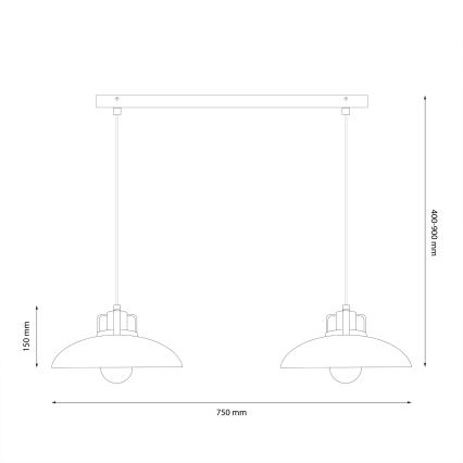 Brilagi - LED Suspension filaire FLAMENGO 2xE27/60W/230V vert