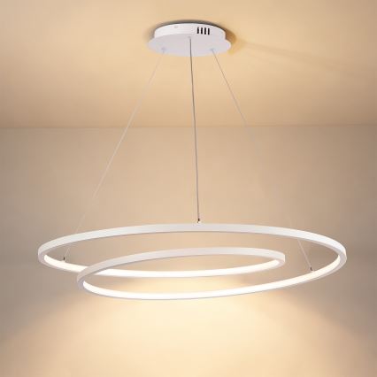 Brilagi - Suspension LED dimmable sur câble TWISTER LED/105W/230V 3000-6000K Ø 100 cm blanc + télécommande