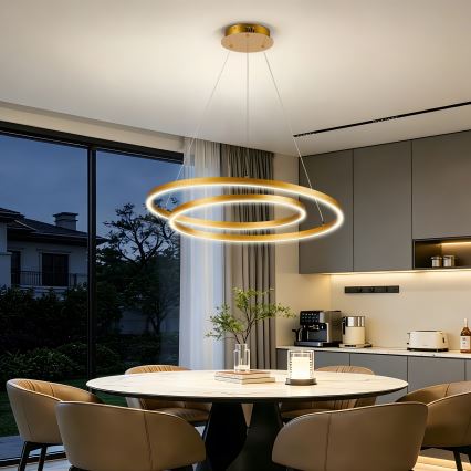BRILAGI - Suspension LED dimmable sur câble TWISTER LED/75W/230V 3000-6000K Ø 70 cm dorée + télécommande