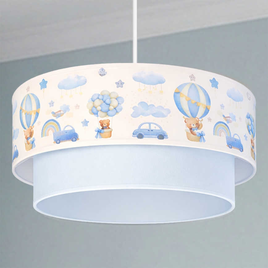 Brilagi - Suspension LED pour enfant sur câble BOBO 1xE27/60W/230V Ø 40 cm crème/bleu/oursons