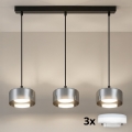 Brilagi - LED Suspension sur câble AURA LUX 3xGX53/30W/230V noir/fumé