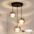 Brilagi - LED Suspension sur câble AURA LUX 3xGX53/30W/230V noir/or
